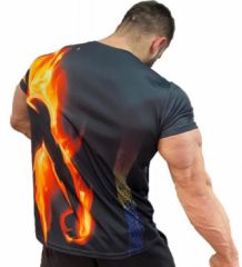 Photo T shirt Bodybuilding Full Print Fire